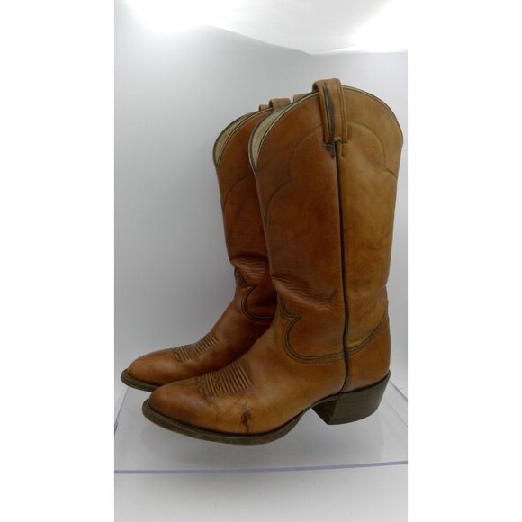 Tony Lama 5084 Men's Western Cowboy Rancher Boots Leather Brown USA - Size 9 D - Picture 4 of 8